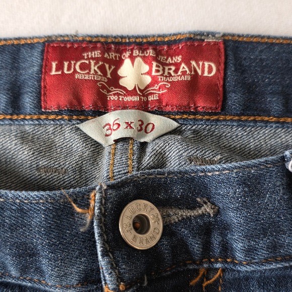 Lucky Brand Men 361 Vintage Straight Jeans Dark Wash Blue Denim Stretch 36X29 - Picture 8 of 12